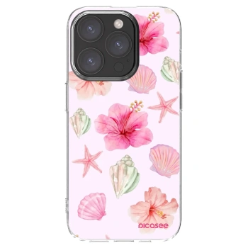 Picasee silikonowe przeźroczyste etui na Apple iPhone 15 Pro - Blush Lagoon