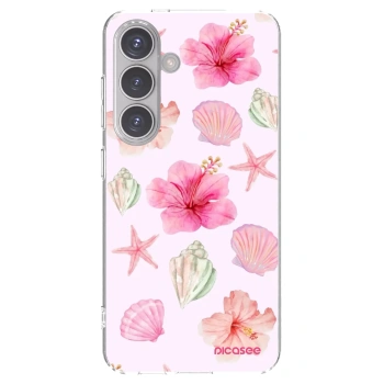 Picasee silikonowe przeźroczyste etui na Samsung Galaxy S24 S921B 5G - Blush Lagoon