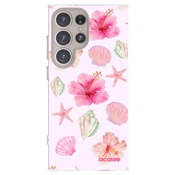 Picasee silikonowe przeźroczyste etui na Samsung Galaxy S24 Ultra S928B 5G - Blush Lagoon