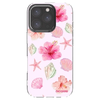 Picasee silikonowe przeźroczyste etui na Apple iPhone 16 Pro - Blush Lagoon
