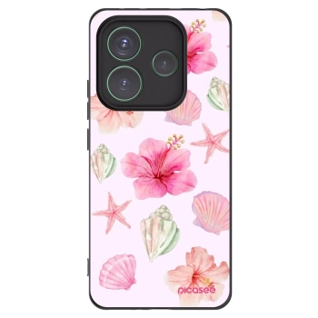 Picasee silikonowe czarne etui na Xiaomi Redmi Note 14 5G - Blush Lagoon