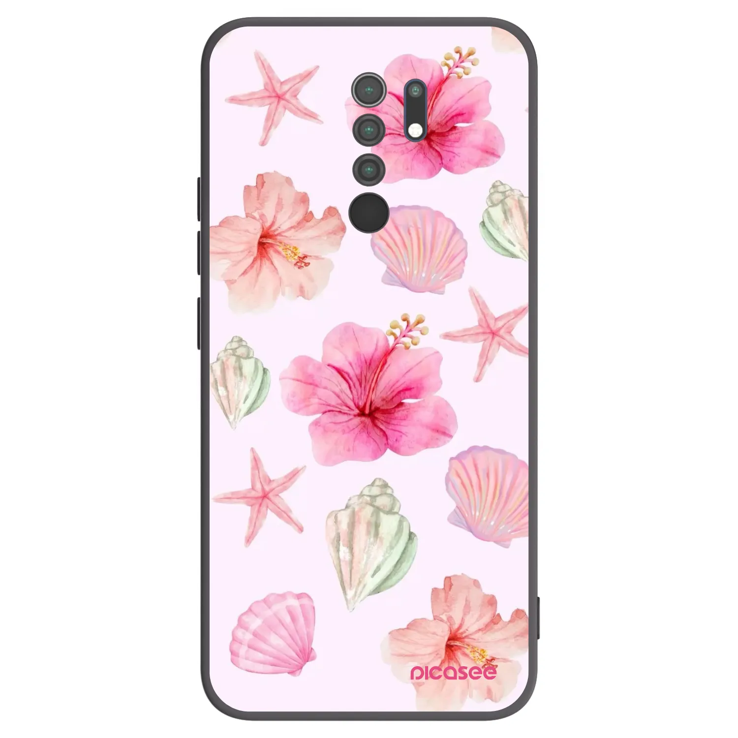 Picasee silikonowe czarne etui na Xiaomi Redmi 9 - Blush Lagoon