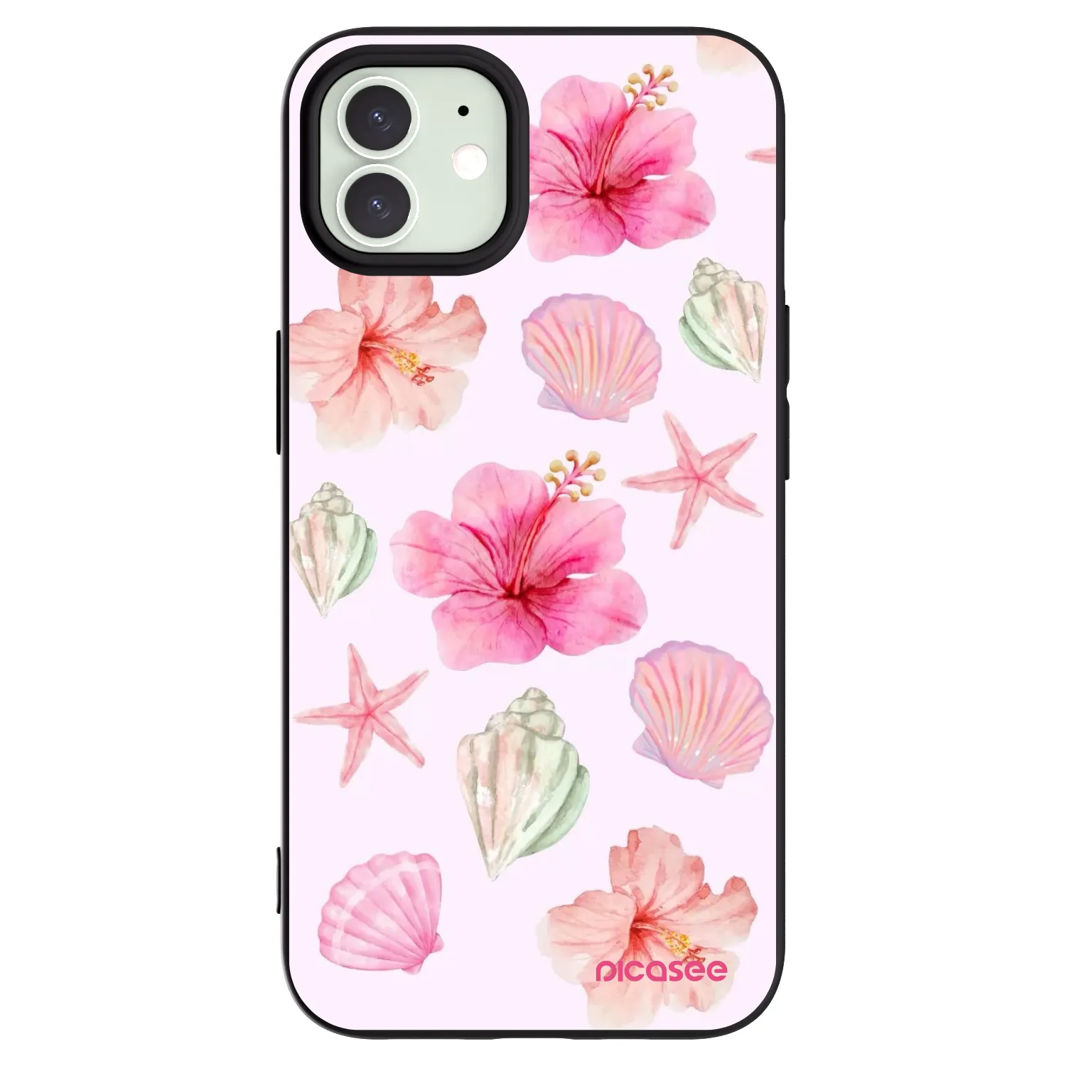 Picasee silikonowe czarne etui na Apple iPhone 12 - Blush Lagoon