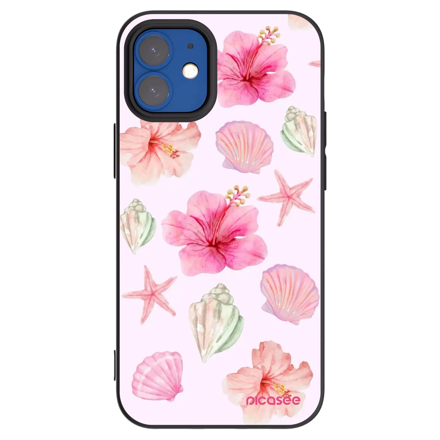 Picasee silikonowe czarne etui na Apple iPhone 12 mini - Blush Lagoon