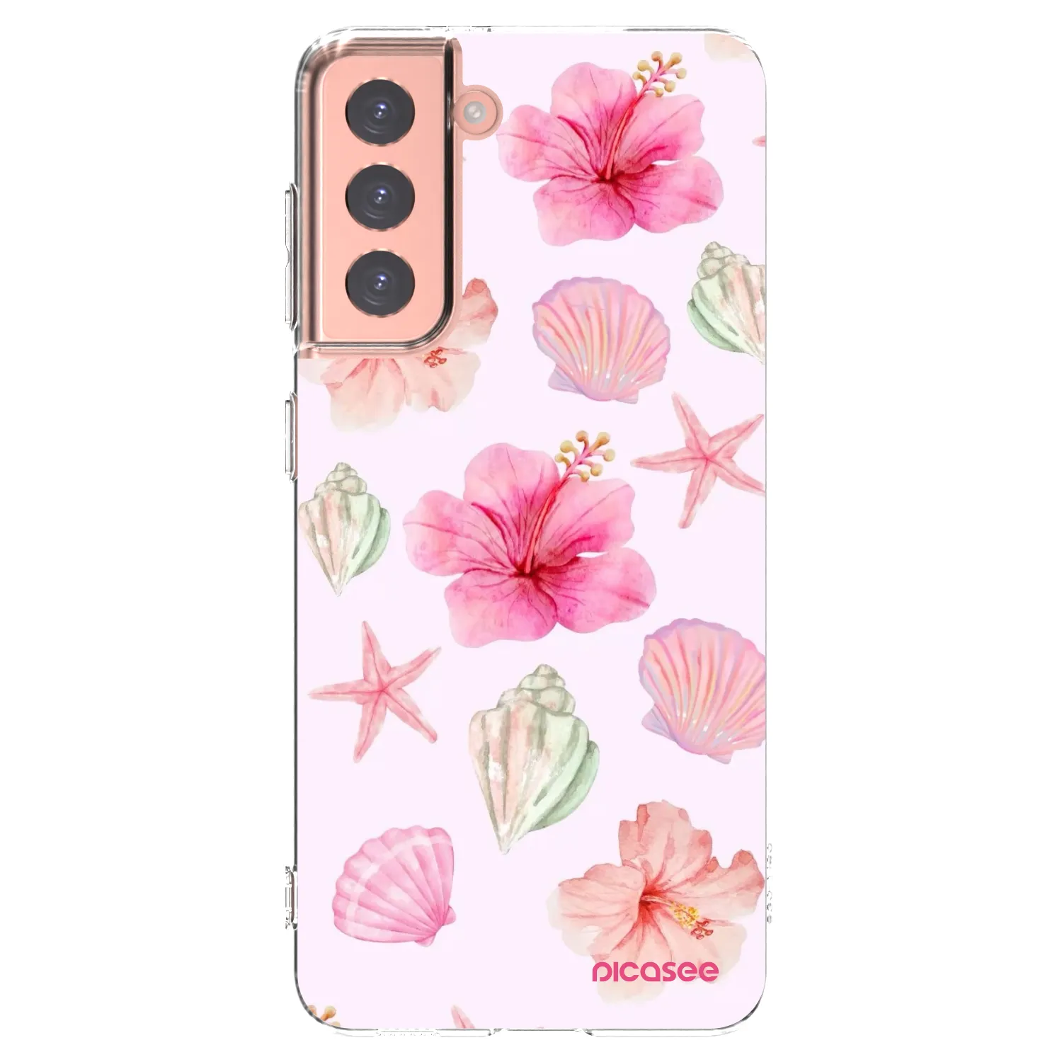 Picasee silikonowe przeźroczyste etui na Samsung Galaxy S21 5G G991B - Blush Lagoon