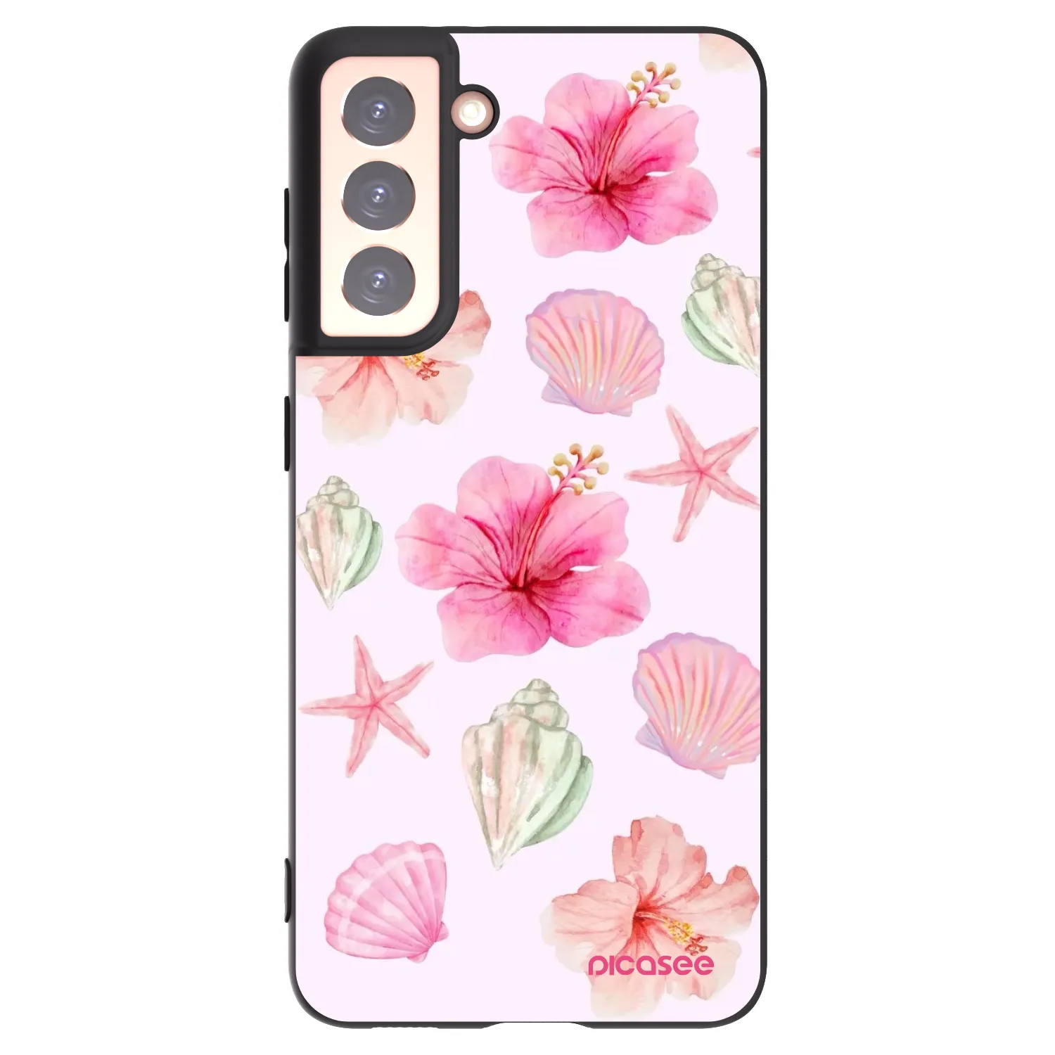 Picasee silikonowe czarne etui na Samsung Galaxy S21 5G G991B - Blush Lagoon
