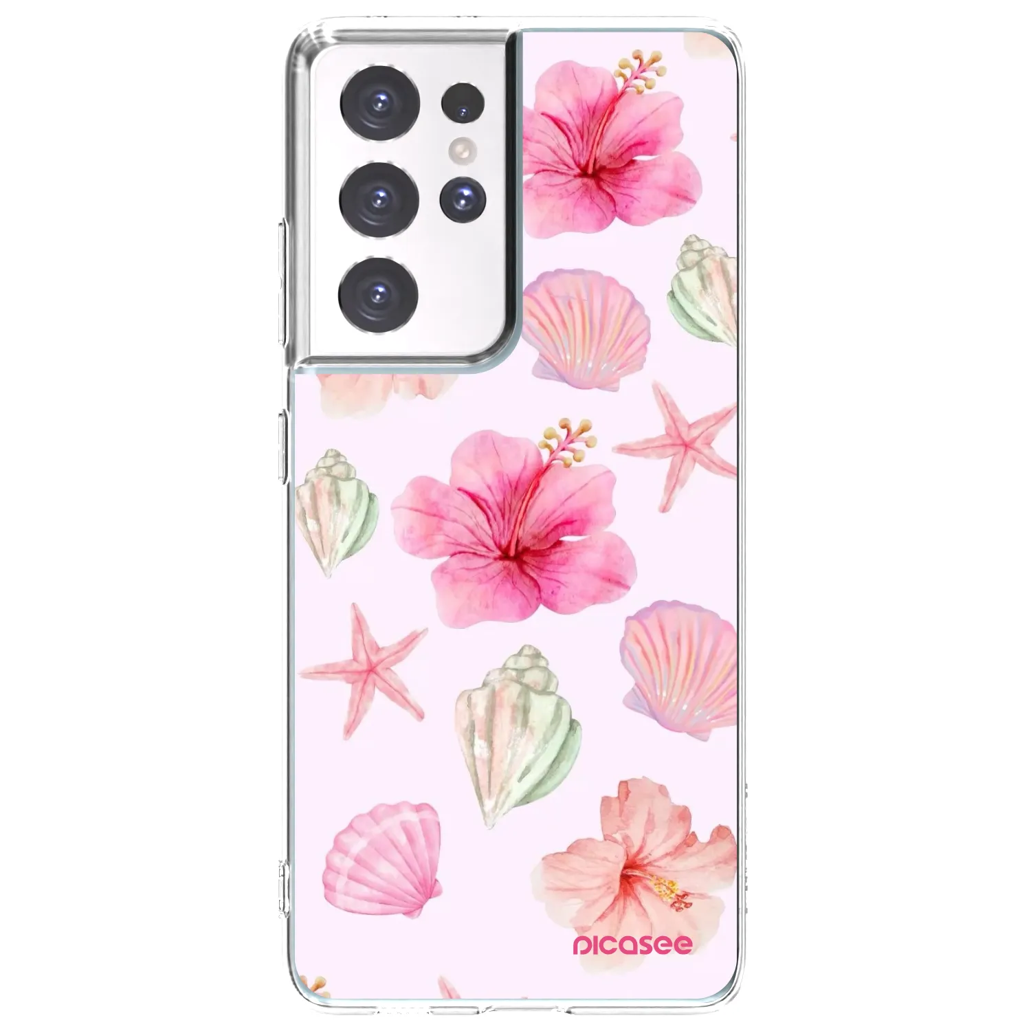 Picasee silikonowe przeźroczyste etui na Samsung Galaxy S21 Ultra 5G G998B - Blush Lagoon