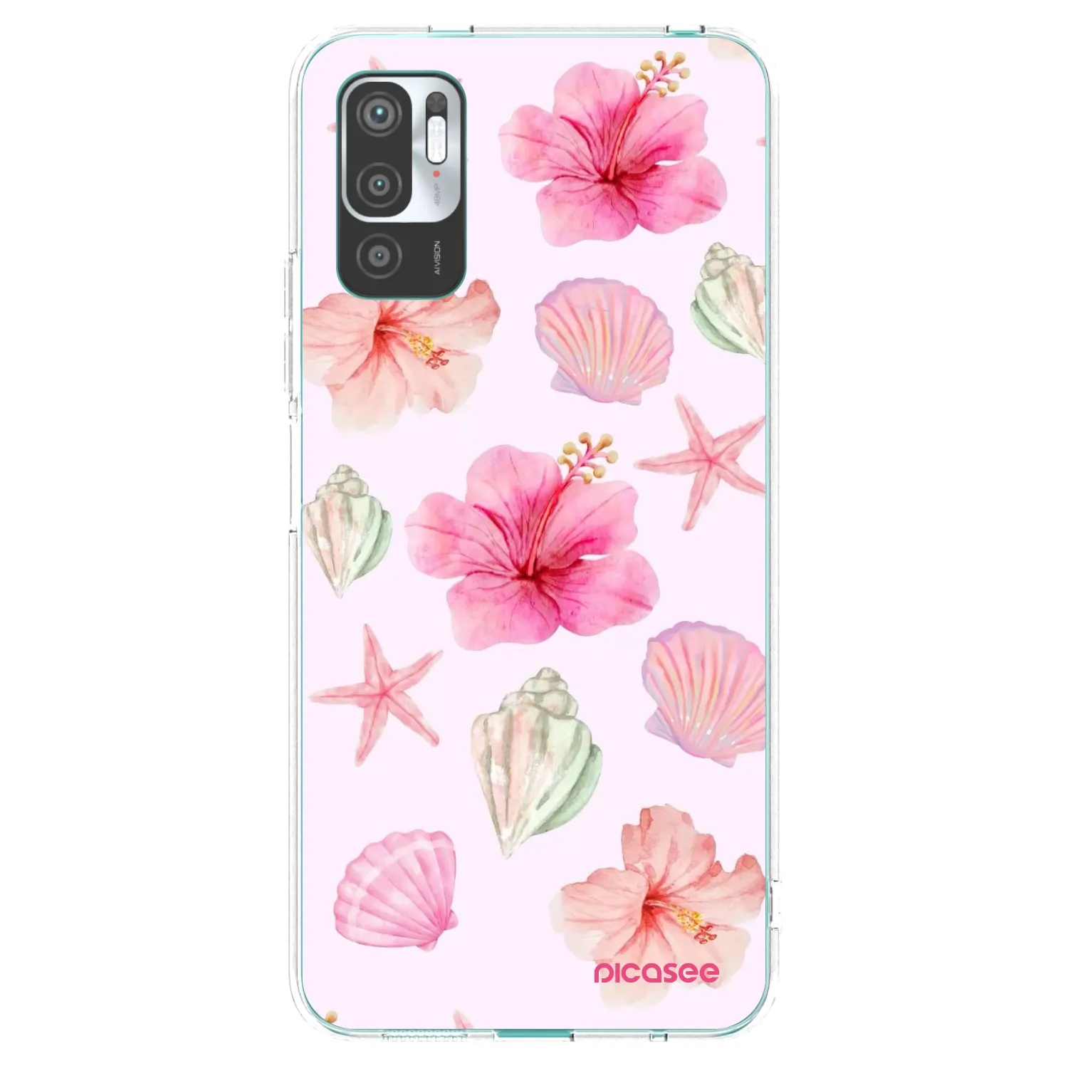 Picasee silikonowe przeźroczyste etui na Xiaomi Redmi Note 10 5G - Blush Lagoon