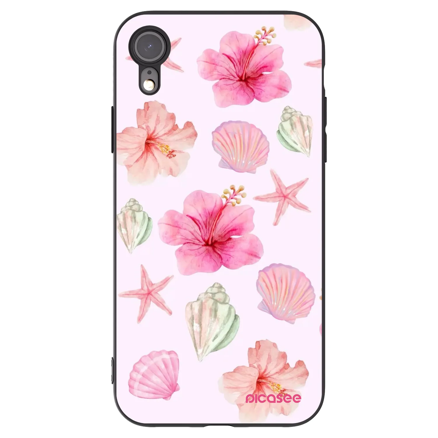 Picasee silikonowe czarne etui na Apple iPhone XR - Blush Lagoon
