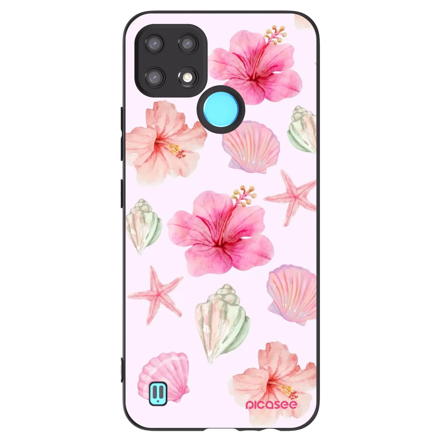 Picasee silikonowe czarne etui na Realme C21 - Blush Lagoon