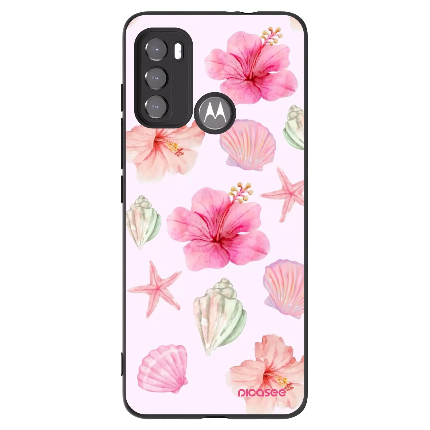 Picasee silikonowe czarne etui na Motorola Moto G60 - Blush Lagoon