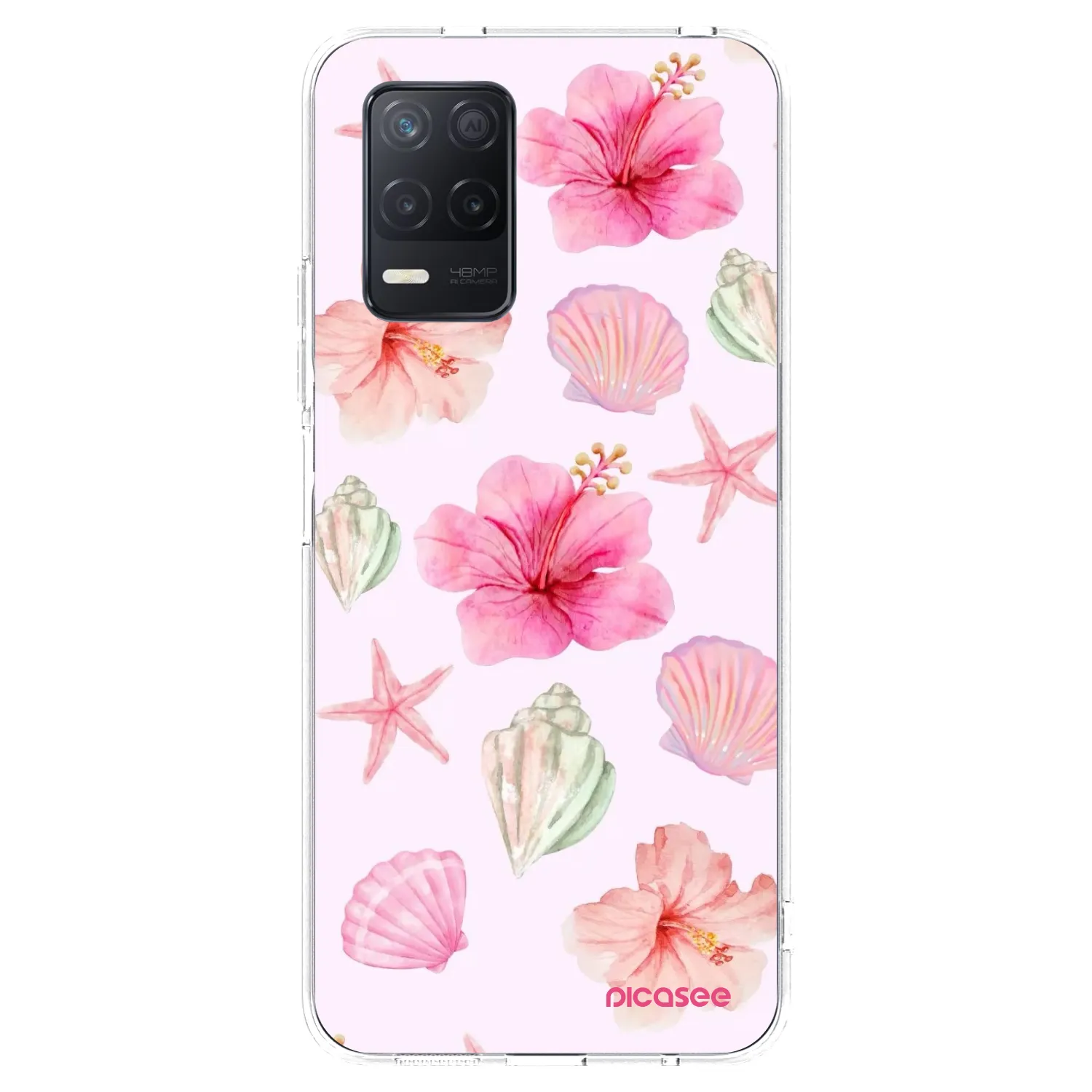 Picasee silikonowe przeźroczyste etui na Realme 8 5G - Blush Lagoon