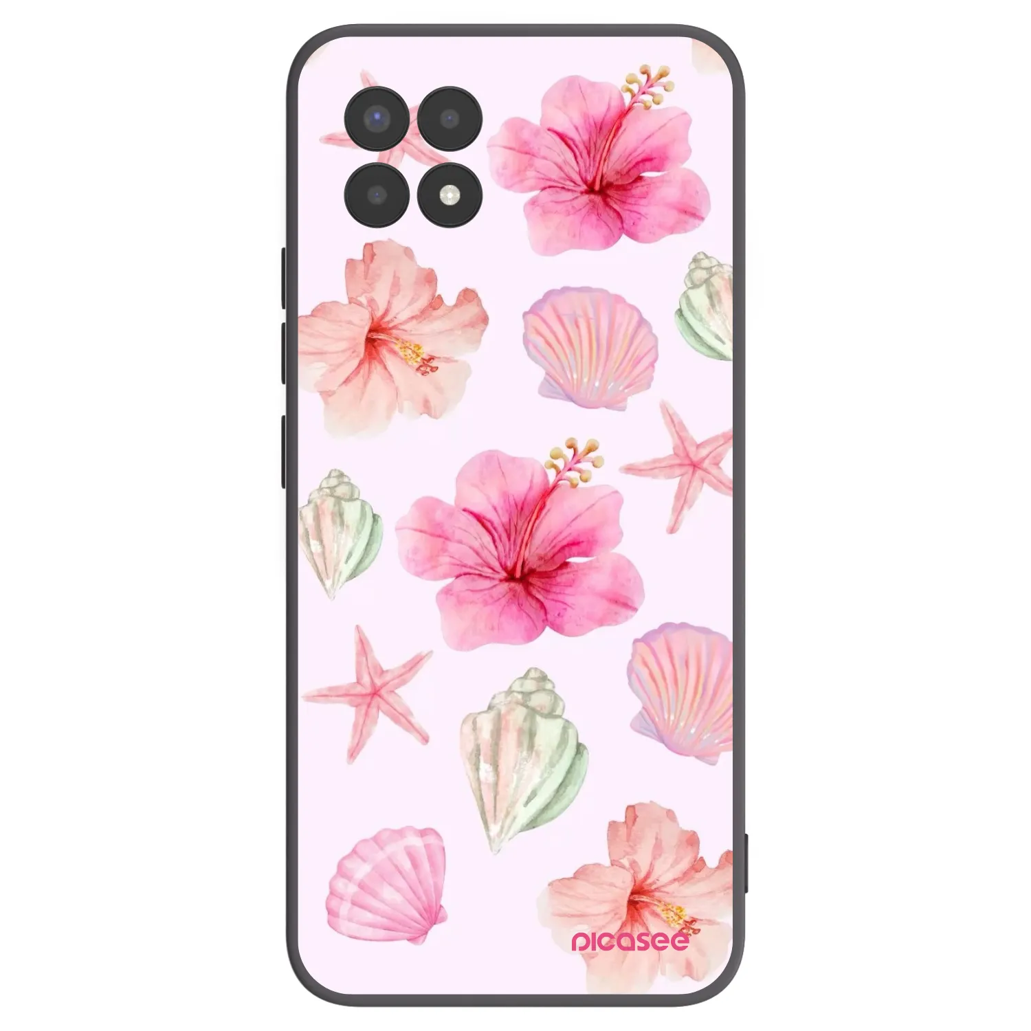 Picasee silikonowe czarne etui na Realme 8i - Blush Lagoon