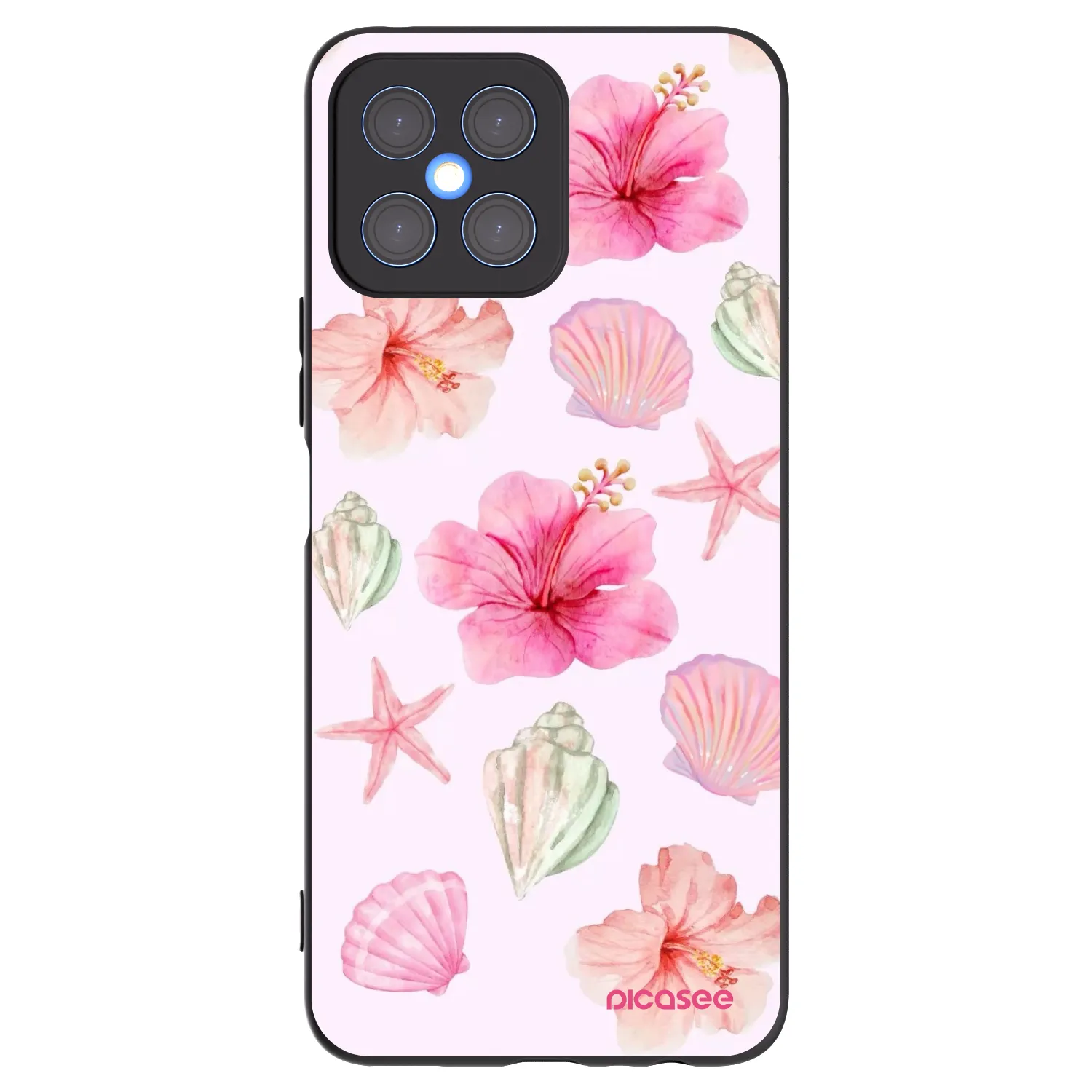 Picasee silikonowe czarne etui na Honor X8 4G - Blush Lagoon