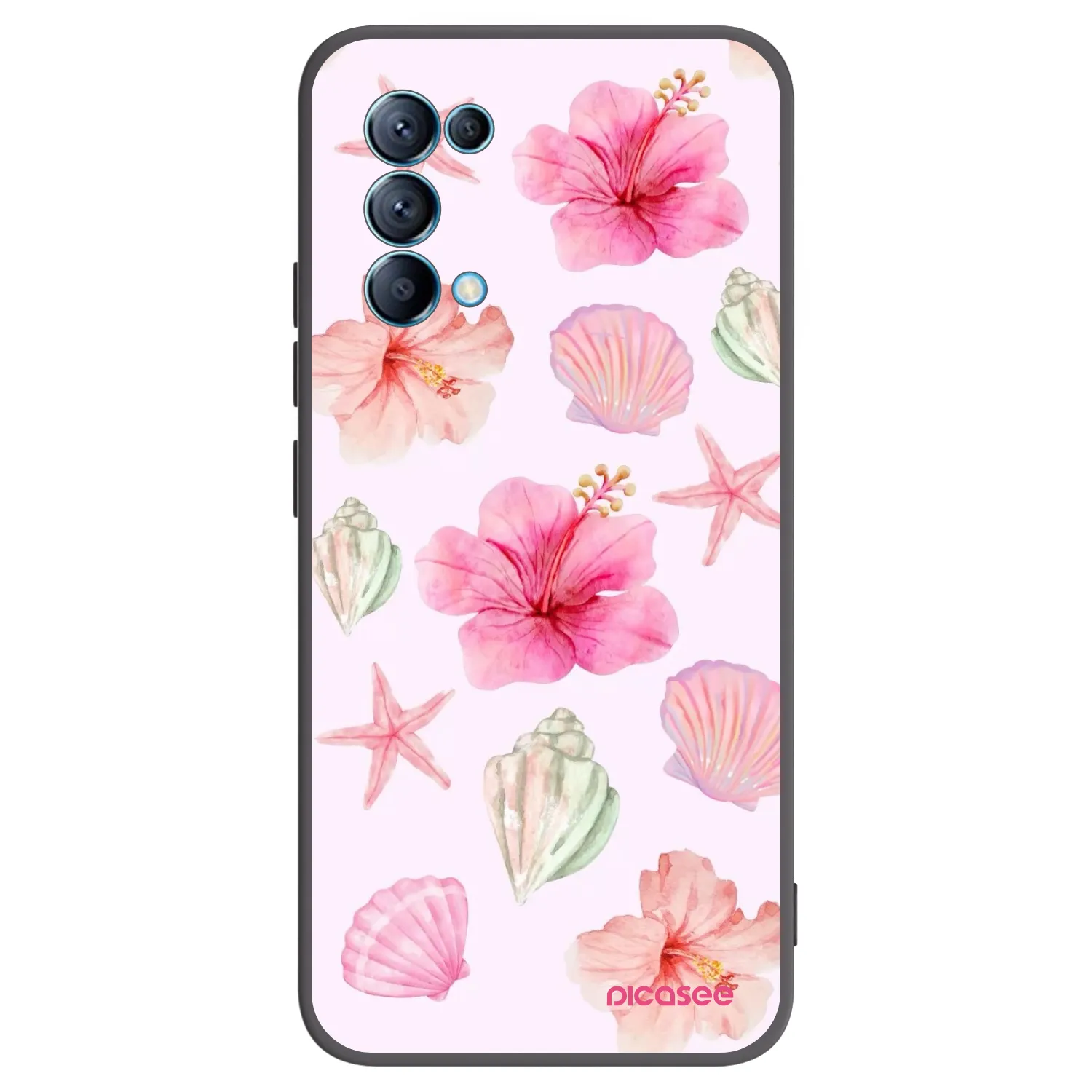 Picasee silikonowe czarne etui na OPPO A16s - Blush Lagoon
