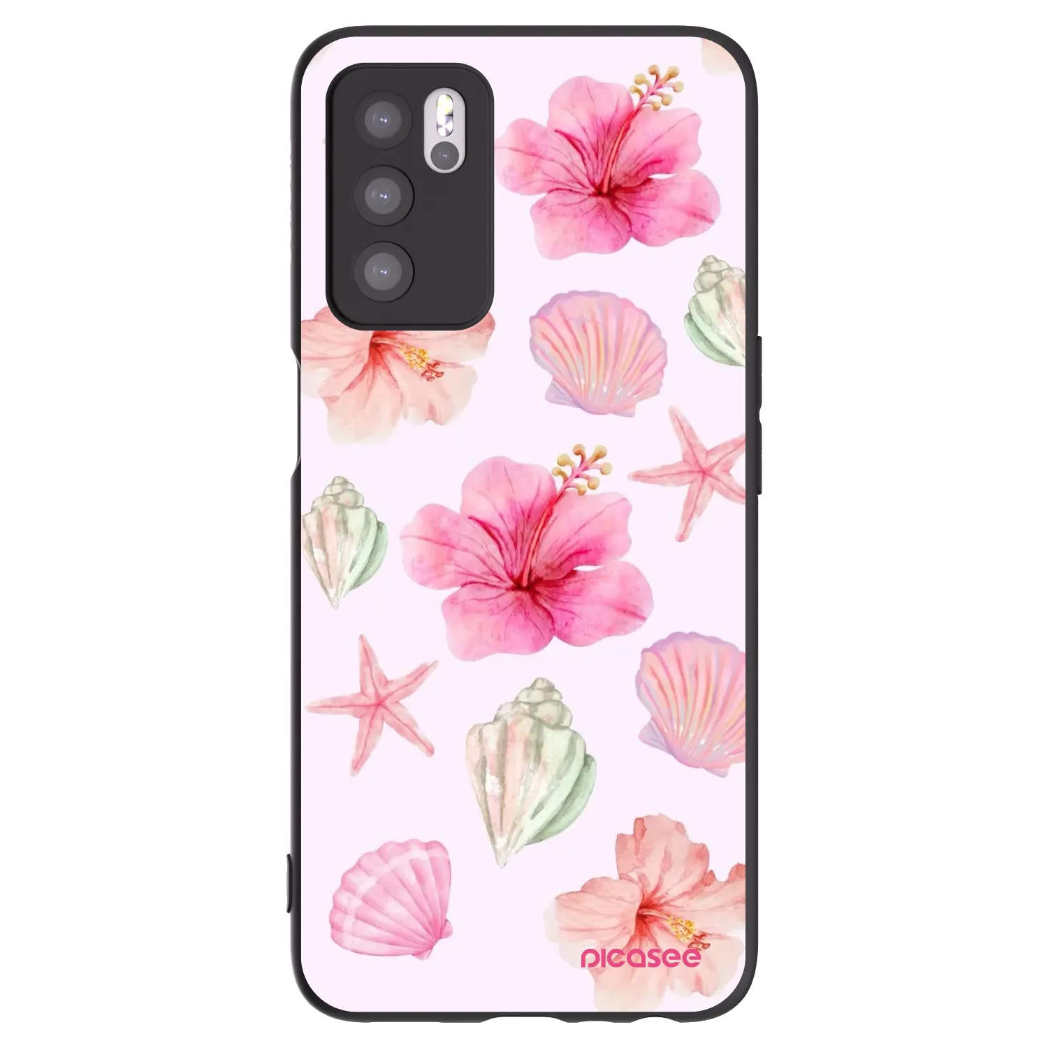 Picasee silikonowe czarne etui na OPPO A16 - Blush Lagoon