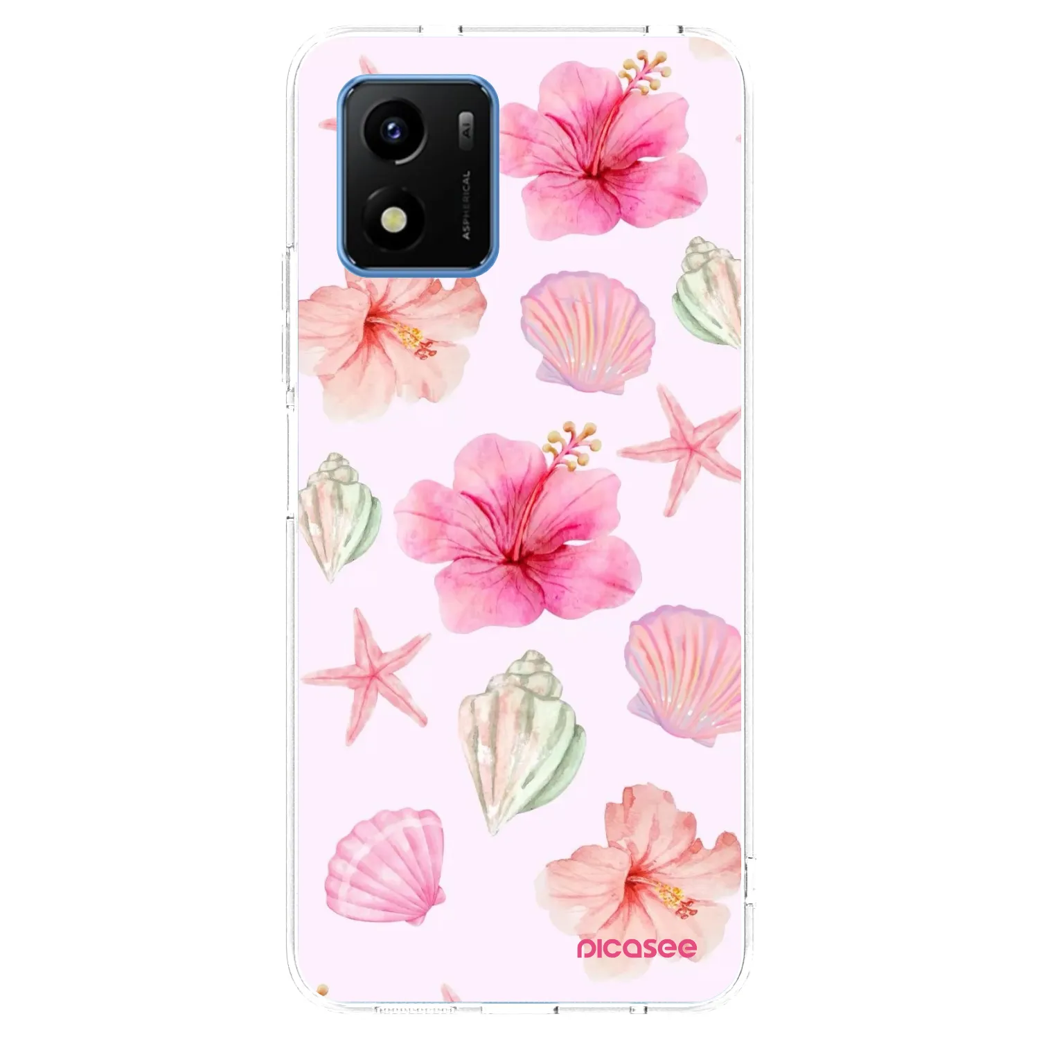 Picasee silikonowe przeźroczyste etui na Vivo Y01 - Blush Lagoon