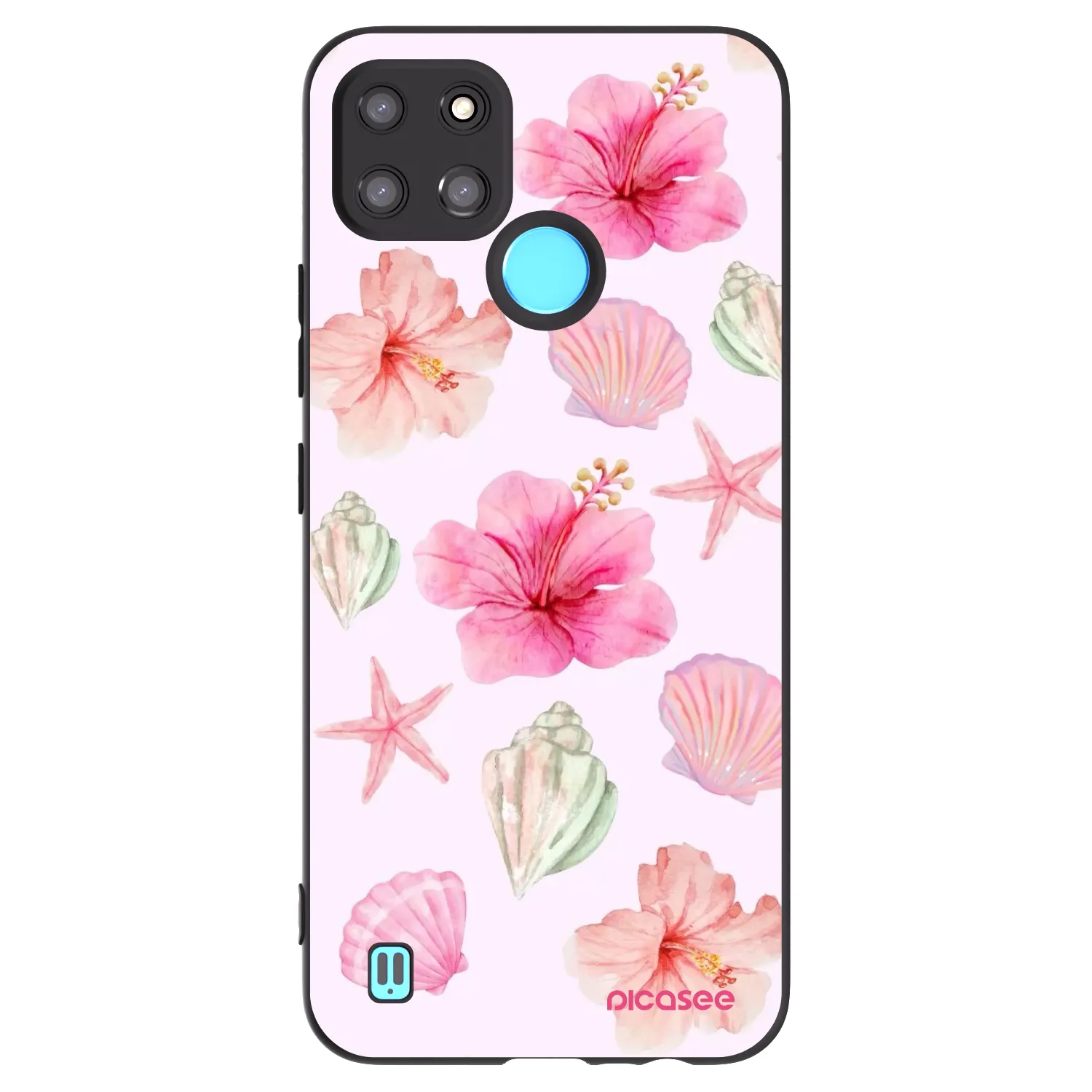 Picasee silikonowe czarne etui na Realme C21Y - Blush Lagoon