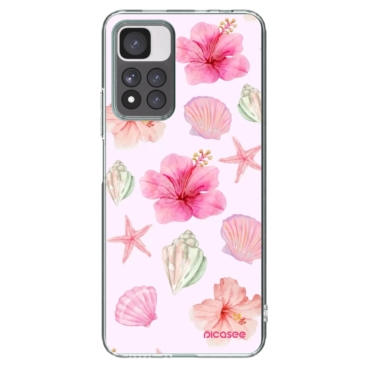 Picasee silikonowe przeźroczyste etui na Xiaomi Redmi Note 11 Pro+ 5G - Blush Lagoon