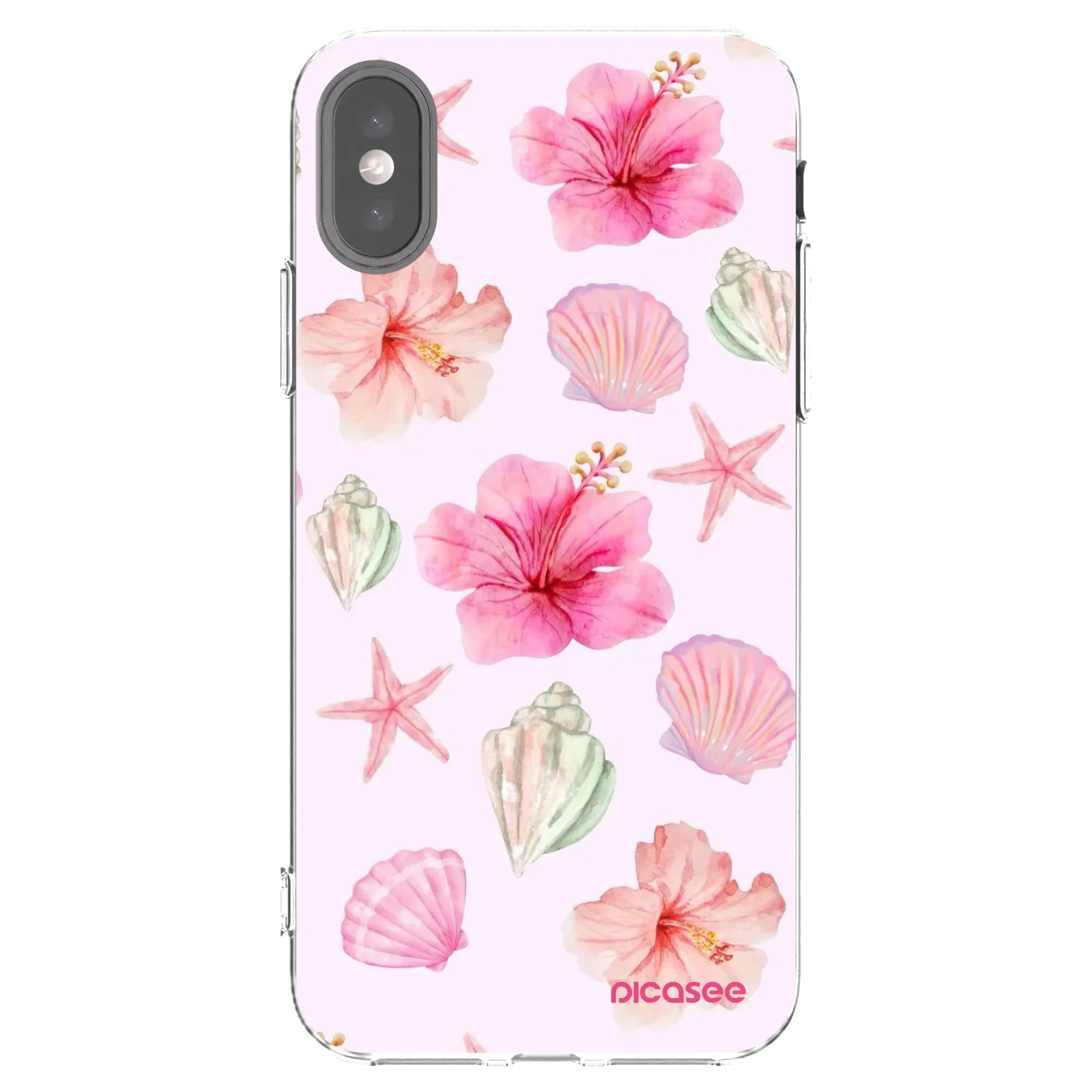 Picasee silikonowe przeźroczyste etui na Apple iPhone X/XS - Blush Lagoon