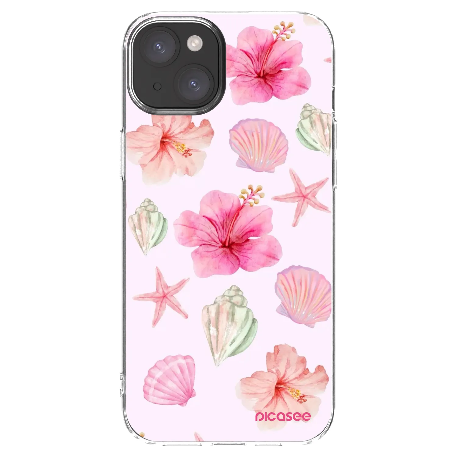 Picasee silikonowe przeźroczyste etui na Apple iPhone 15 Plus - Blush Lagoon