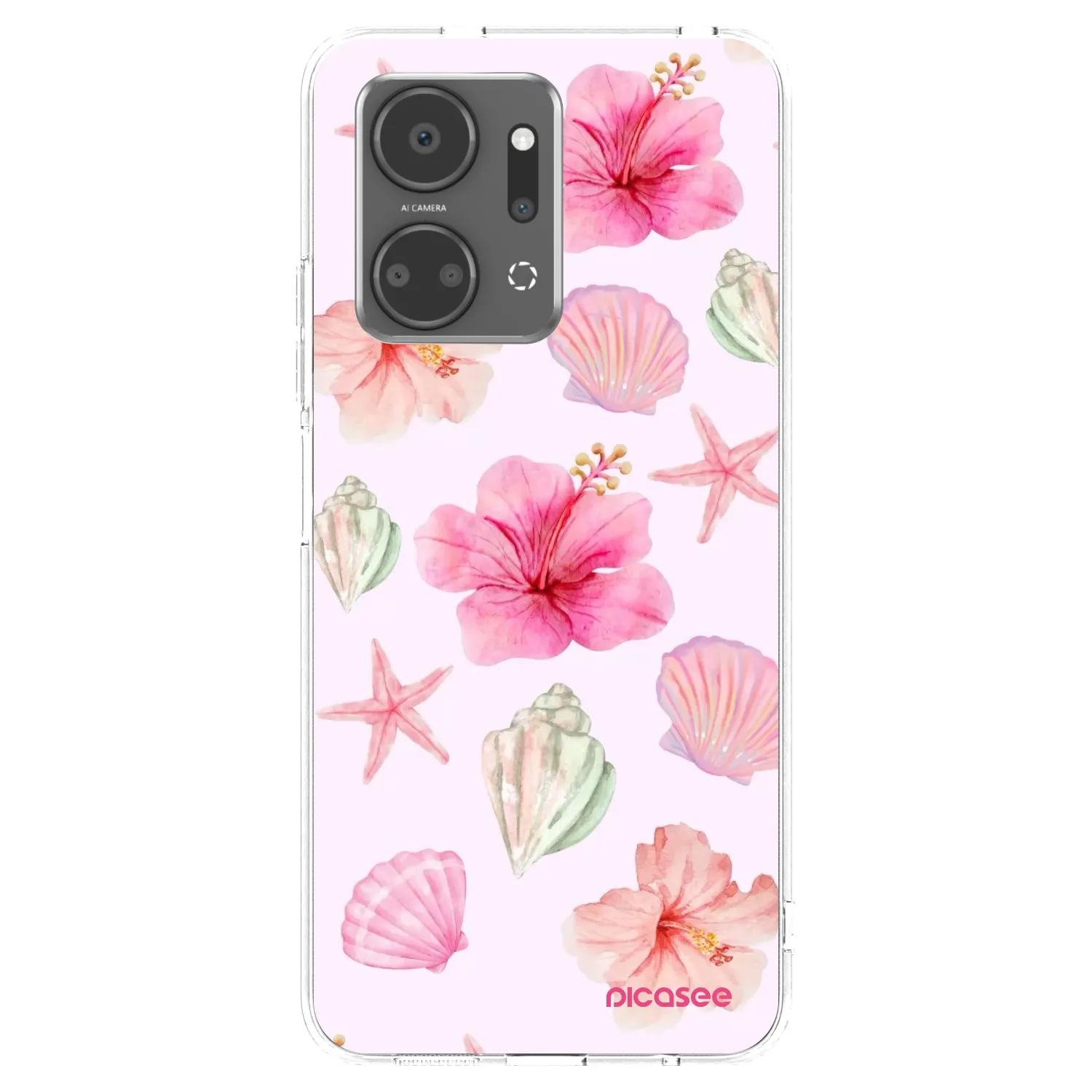 Picasee silikonowe przeźroczyste etui na Honor X7a - Blush Lagoon