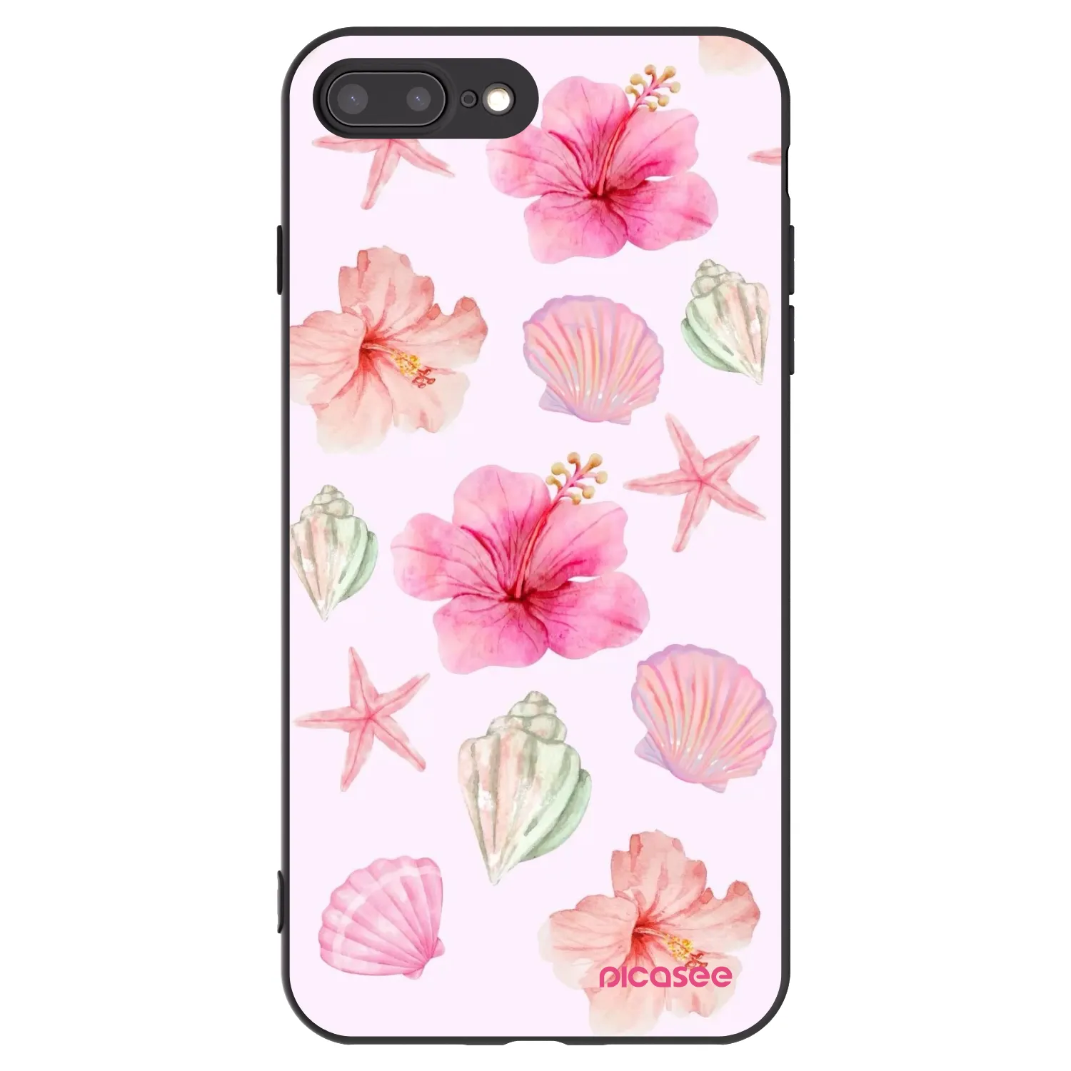 Picasee silikonowe czarne etui na Apple iPhone 8 Plus - Blush Lagoon