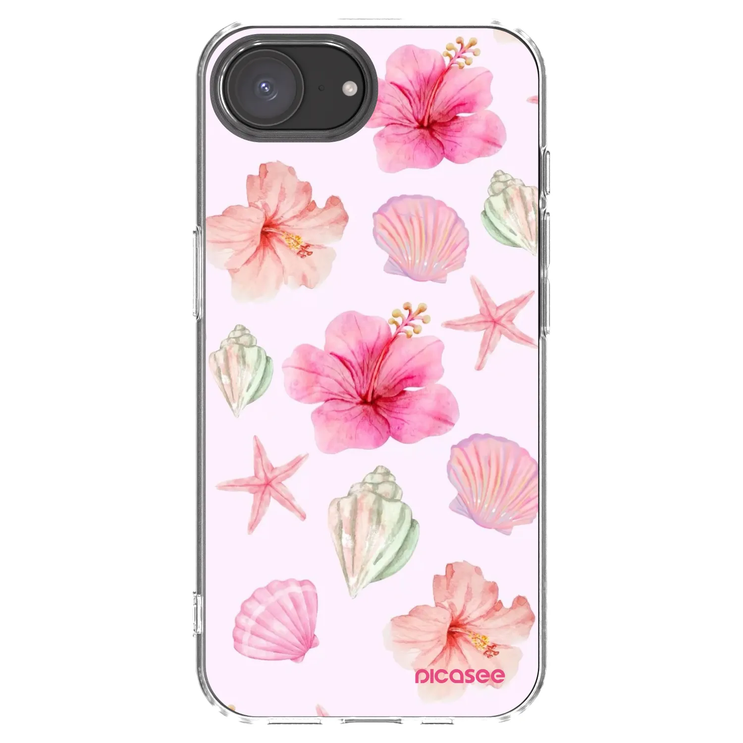 Picasee silikonowe przeźroczyste etui na Apple iPhone 16e - Blush Lagoon