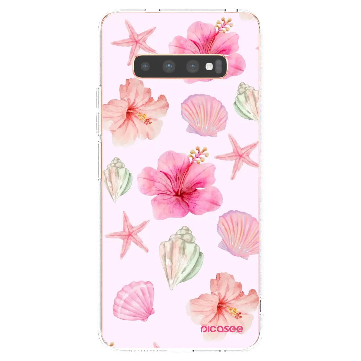 Picasee silikonowe przeźroczyste etui na Samsung Galaxy S10 Plus G975 - Blush Lagoon