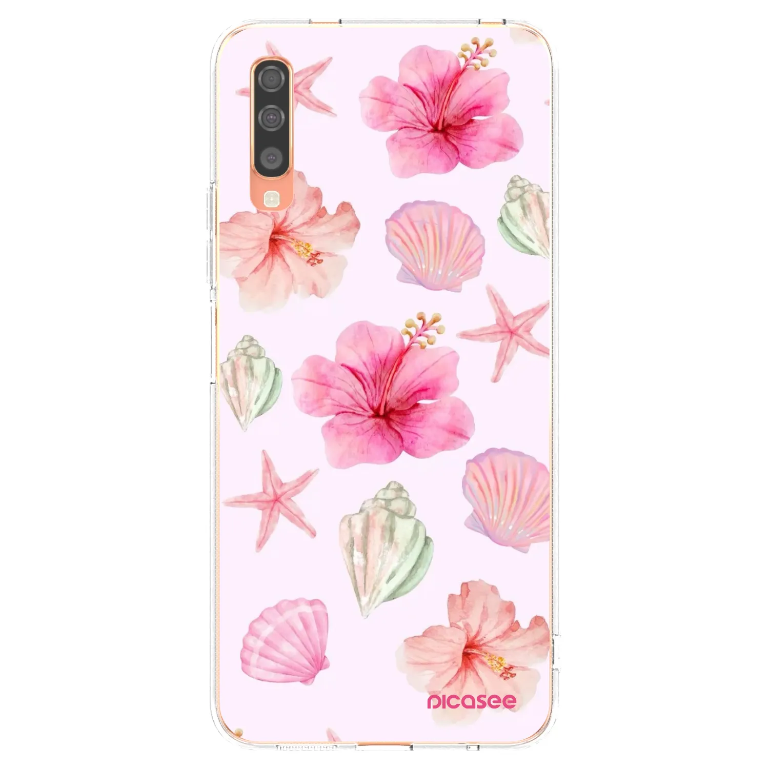 Picasee silikonowe przeźroczyste etui na Samsung Galaxy A70 A705F - Blush Lagoon