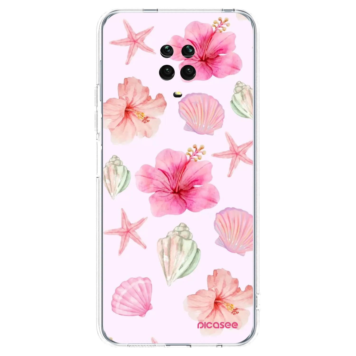 Picasee silikonowe przeźroczyste etui na Xiaomi Redmi Note 9 Pro - Blush Lagoon