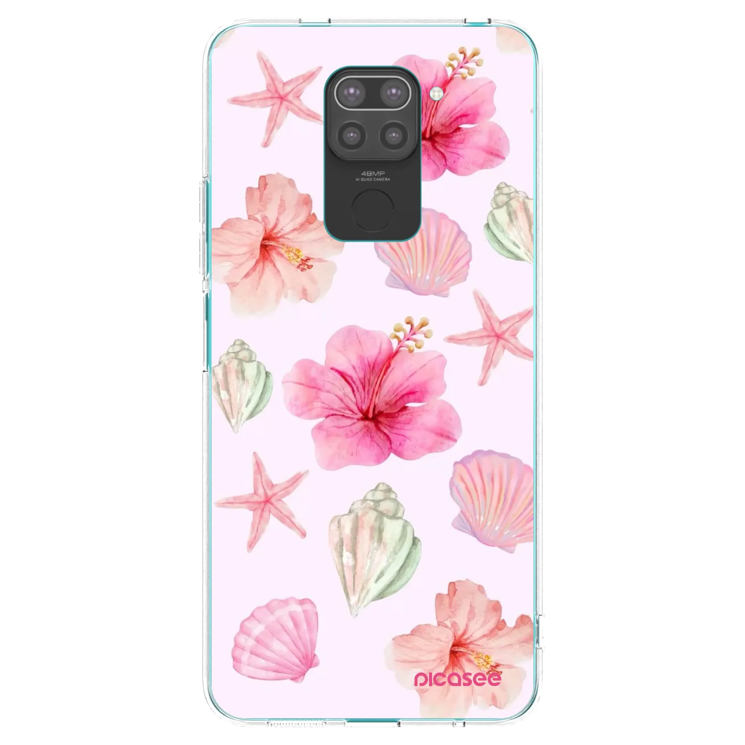 Picasee silikonowe czarne etui na Xiaomi Redmi Note 9 - Blush Lagoon