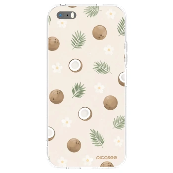 Picasee silikonowe przeźroczyste etui na Apple iPhone 5/5S/SE - Coconut Breeze