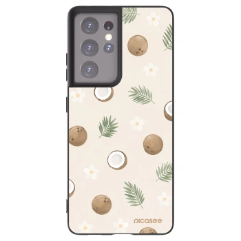 Picasee silikonowe czarne etui na Samsung Galaxy S21 Ultra 5G G998B - Coconut Breeze