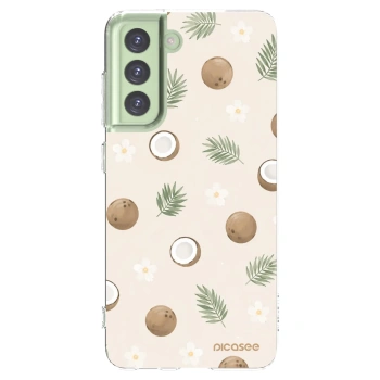 Picasee silikonowe przeźroczyste etui na Samsung Galaxy S21 FE 5G - Coconut Breeze