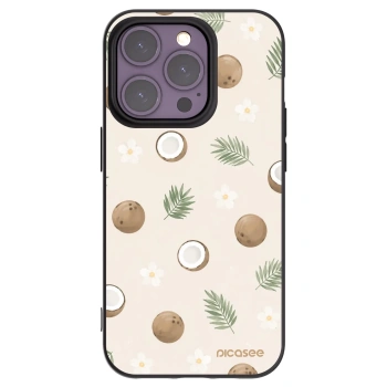 Picasee silikonowe czarne etui na Apple iPhone 14 Pro - Coconut Breeze