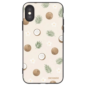 Picasee silikonowe czarne etui na Apple iPhone X/XS - Coconut Breeze