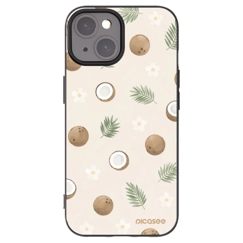 Picasee silikonowe czarne etui na Apple iPhone 15 - Coconut Breeze