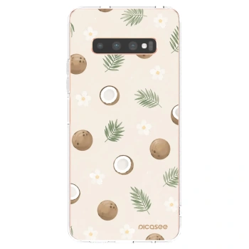 Picasee silikonowe przeźroczyste etui na Samsung Galaxy S10 Plus G975 - Coconut Breeze