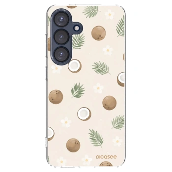 Picasee silikonowe przeźroczyste etui na Samsung Galaxy S25 5G - Coconut Breeze