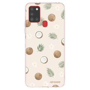 Picasee silikonowe przeźroczyste etui na Samsung Galaxy A21s - Coconut Breeze