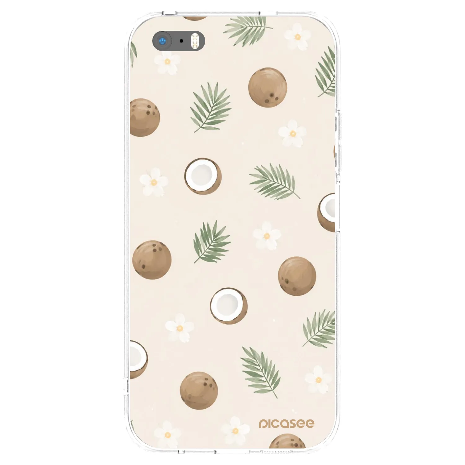 Picasee silikonowe przeźroczyste etui na Apple iPhone 5/5S/SE - Coconut Breeze
