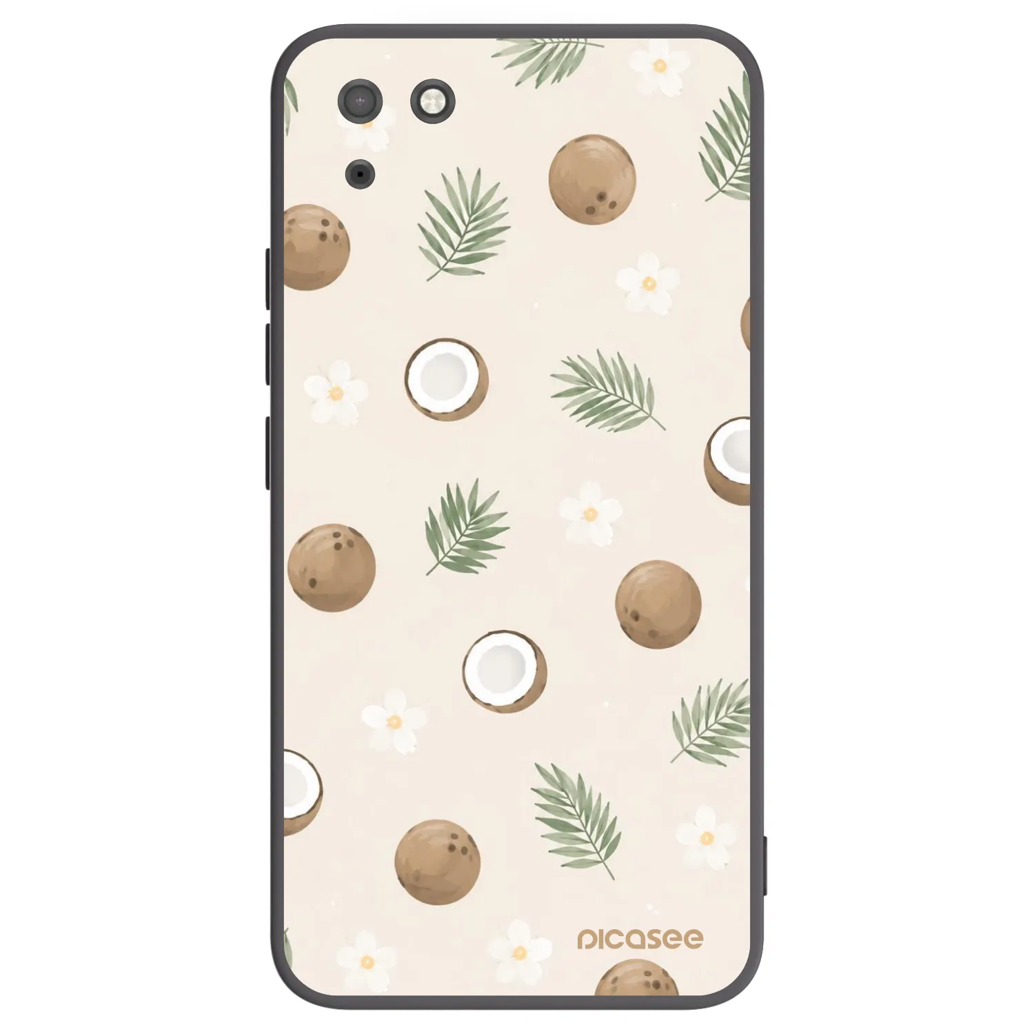 Picasee silikonowe czarne etui na Huawei Y5P - Coconut Breeze