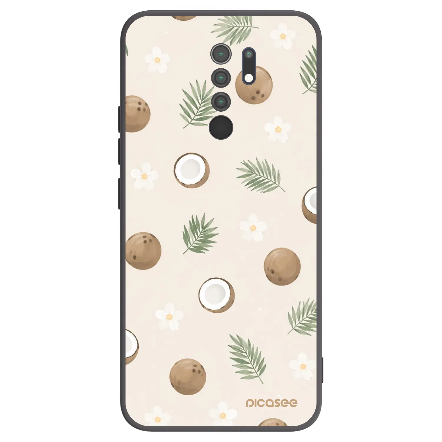 Picasee silikonowe czarne etui na Xiaomi Redmi 9 - Coconut Breeze