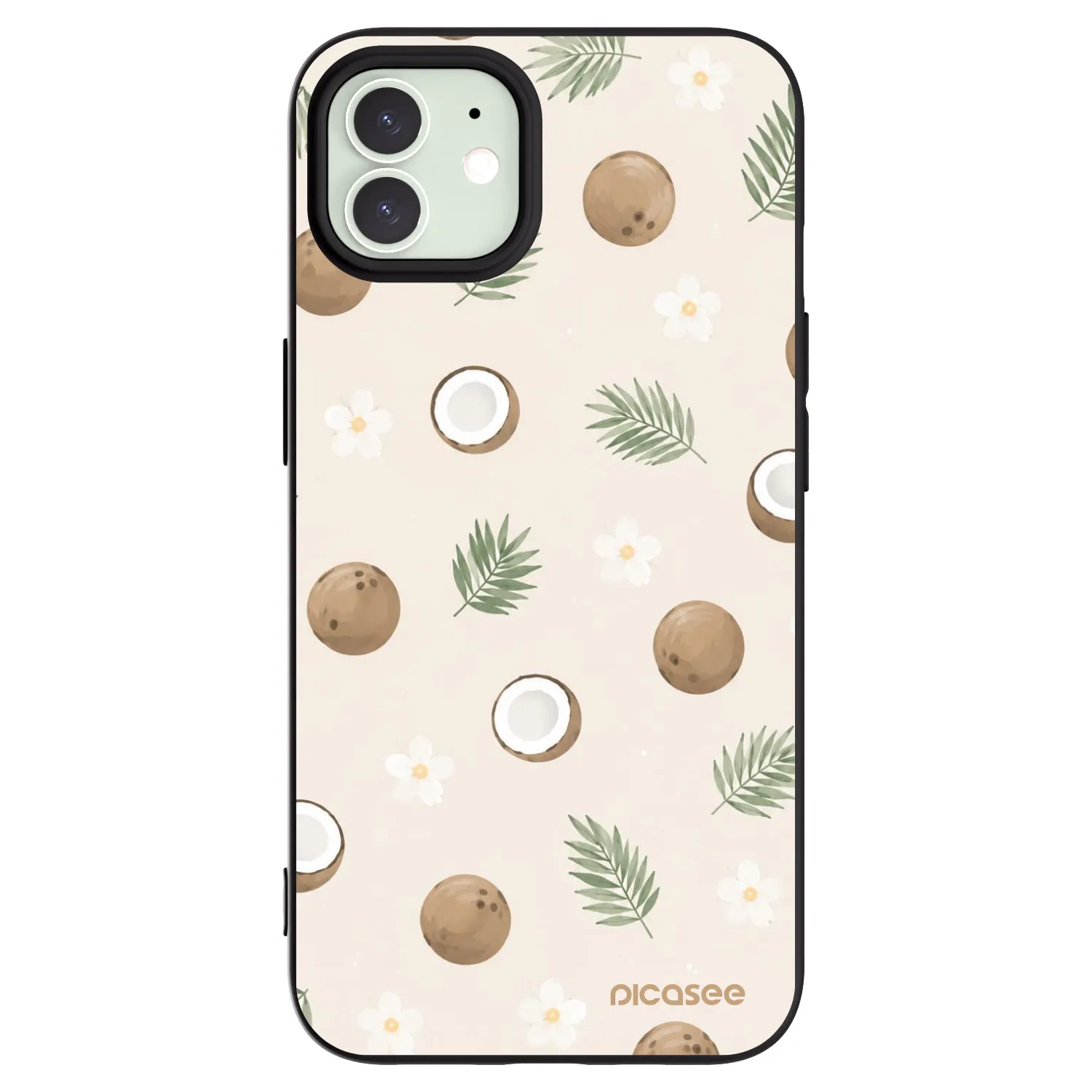 Picasee silikonowe czarne etui na Apple iPhone 12 - Coconut Breeze