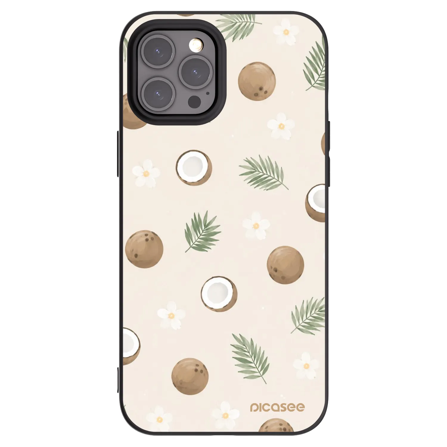 Picasee silikonowe czarne etui na Apple iPhone 12 Pro Max - Coconut Breeze
