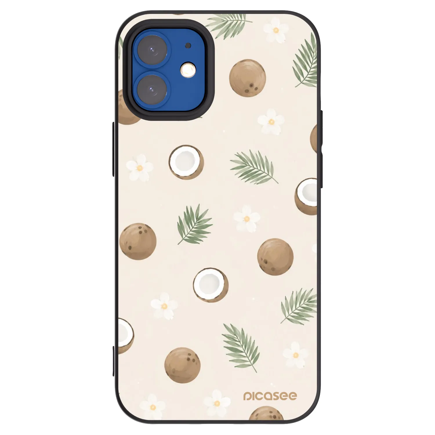 Picasee silikonowe czarne etui na Apple iPhone 12 mini - Coconut Breeze