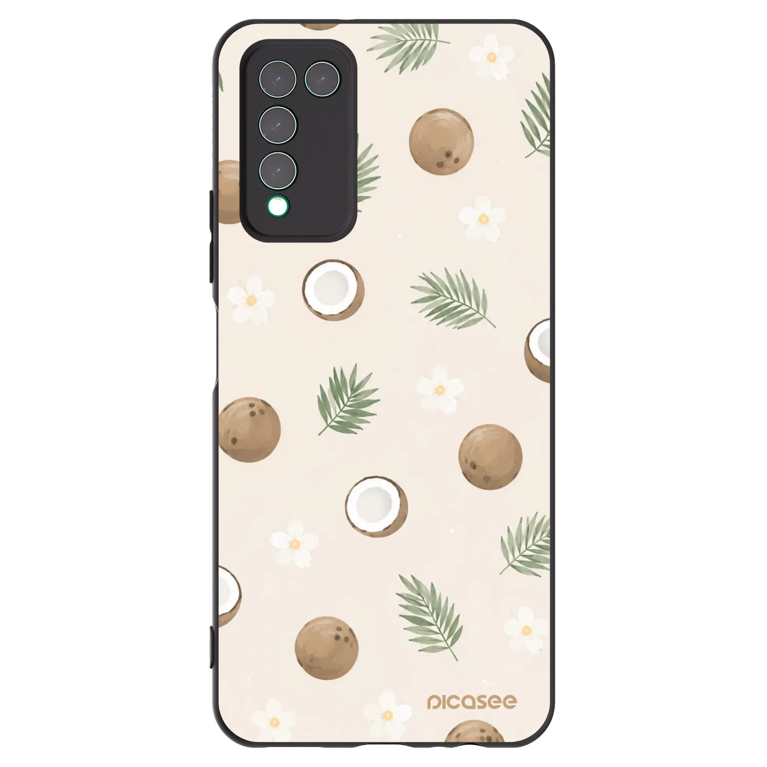 Picasee silikonowe czarne etui na Honor 10X Lite - Coconut Breeze