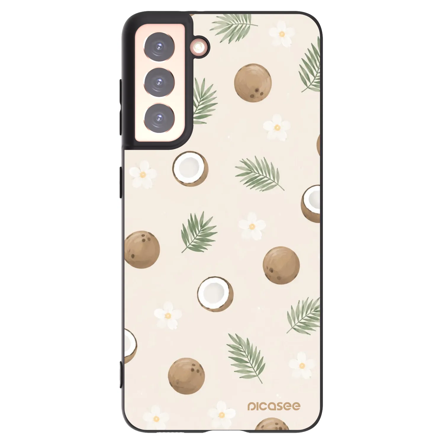 Picasee silikonowe czarne etui na Samsung Galaxy S21 5G G991B - Coconut Breeze