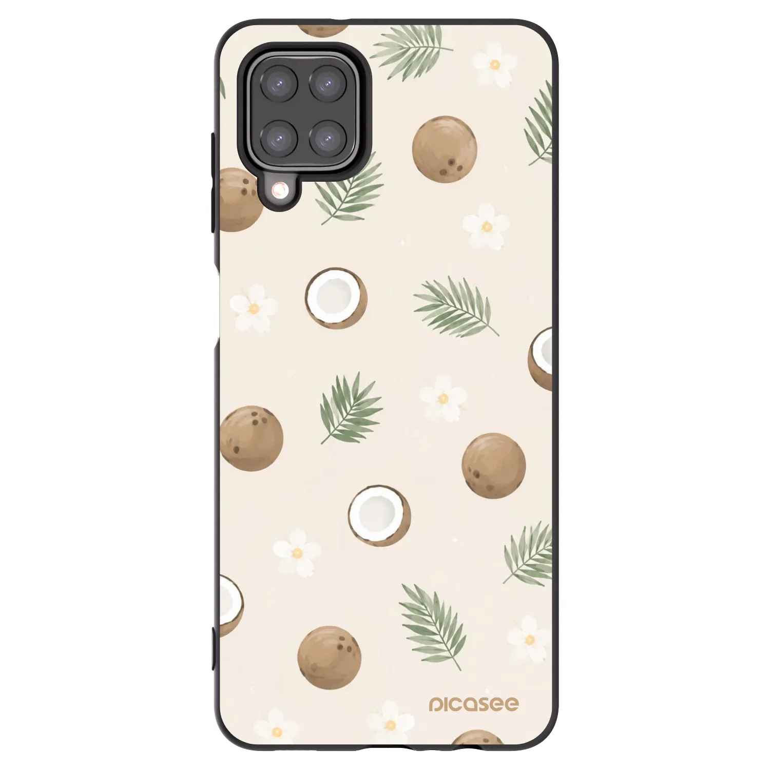 Picasee silikonowe czarne etui na Samsung Galaxy A12 A125F - Coconut Breeze
